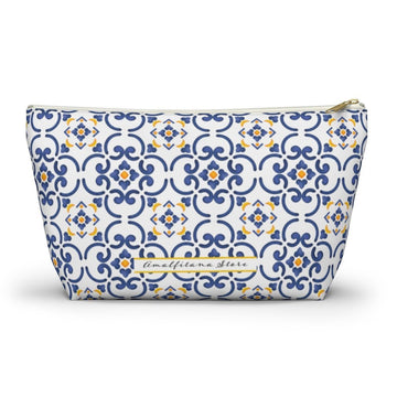 Amalfi Coast Ceramic Tiles Accessory Pouch w T-bottom - AMALFITANA STORE